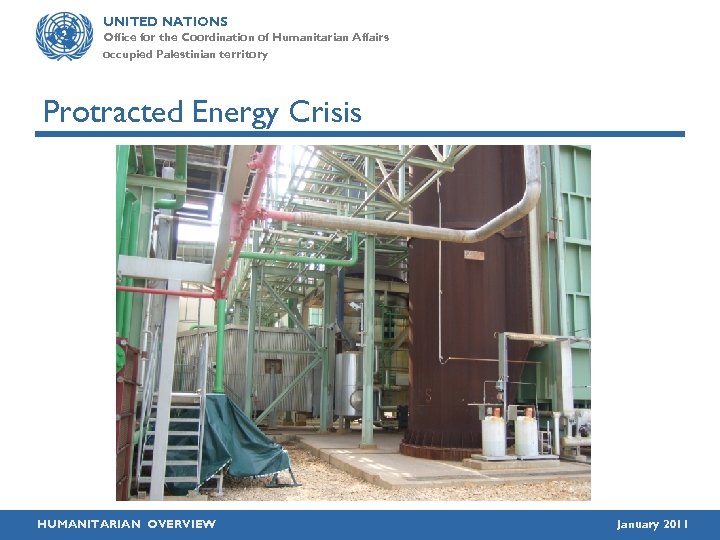 UNITED NATIONS Office for the Coordination of Humanitarian Affairs occupied Palestinian territory Protracted Energy