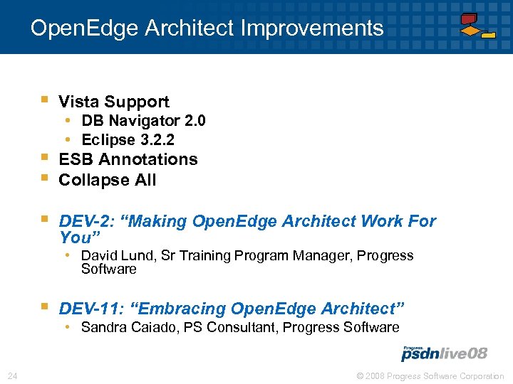 Open. Edge Architect Improvements § Vista Support § § ESB Annotations Collapse All §