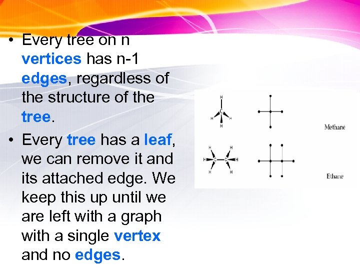  • Every tree on n vertices has n-1 edges, regardless of the structure