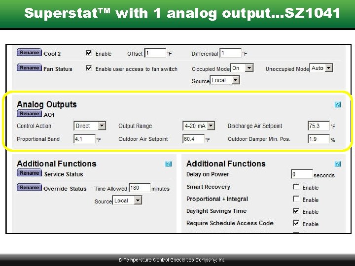 Superstat™ with 1 analog output…SZ 1041 