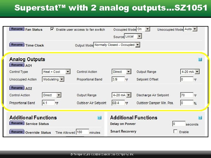 Superstat™ with 2 analog outputs…SZ 1051 