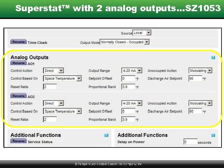 Superstat™ with 2 analog outputs…SZ 1053 
