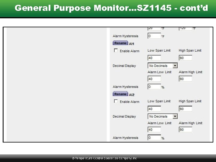 General Purpose Monitor…SZ 1145 - cont’d 