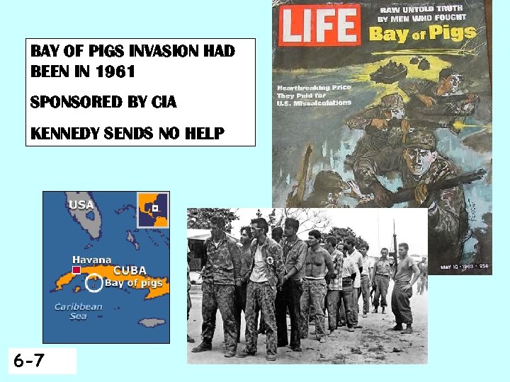 BAY OF PIGS INVASION HAD BEEN IN 1961 SPONSORED BY CIA KENNEDY SENDS NO