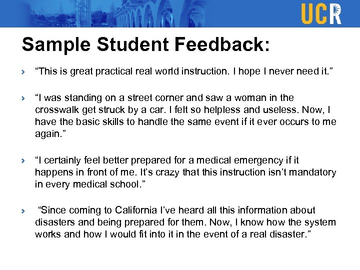 Sample Student Feedback: “This is great practical real world instruction. I hope I never
