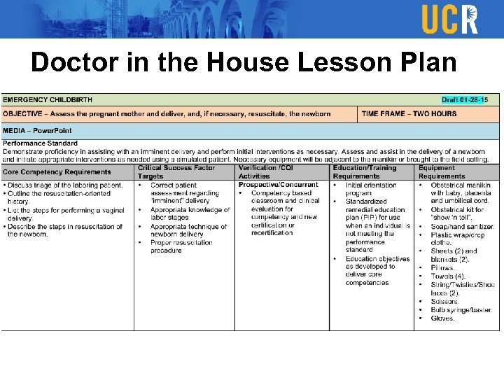 Doctor in the House Lesson Plan 