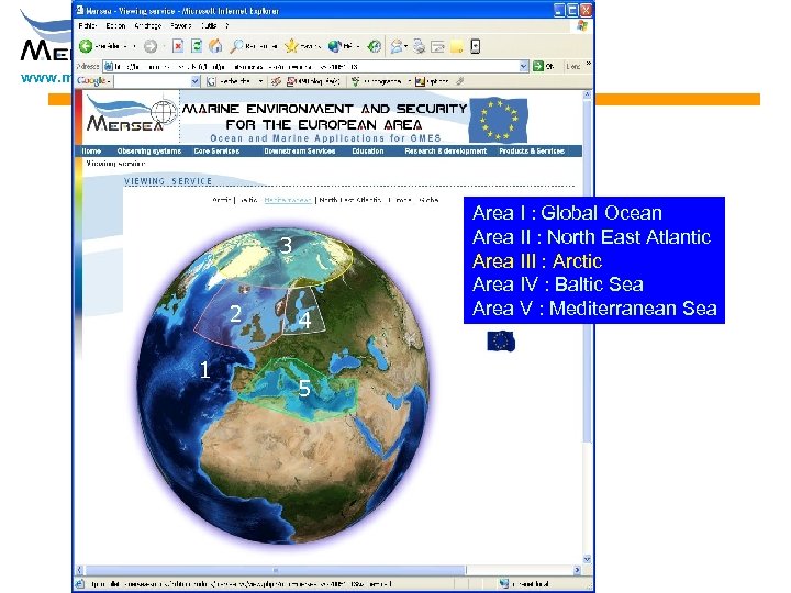 www. mersea. eu. org 3 2 1 4 5 Area I : Global Ocean