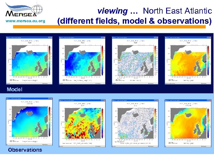 www. mersea. eu. org Model Observations viewing … North East Atlantic (different fields, model