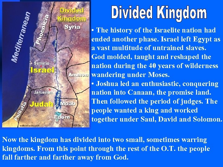  • The history of the Israelite nation had ended another phase. Israel left