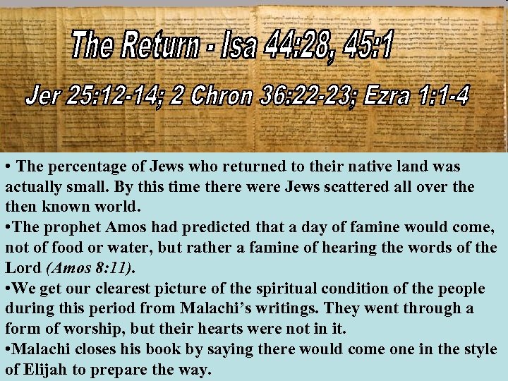  • The percentage of Jews who returned to their native land was actually