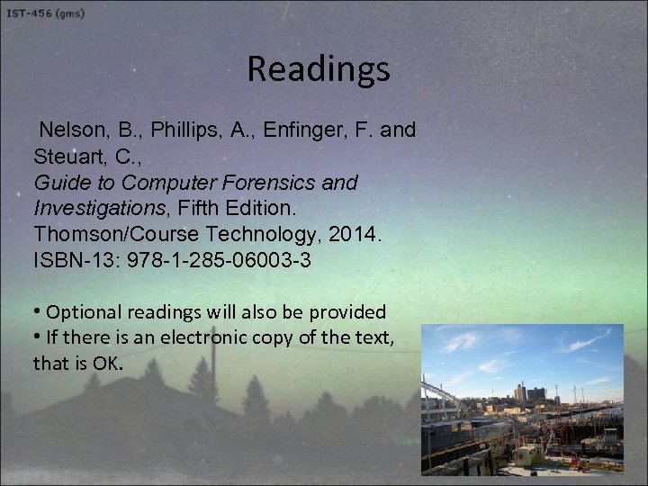 Readings Nelson, B. , Phillips, A. , Enfinger, F. and Steuart, C. , Guide