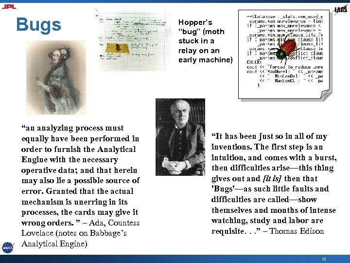 Bugs “an analyzing process must equally have been performed in order to furnish the