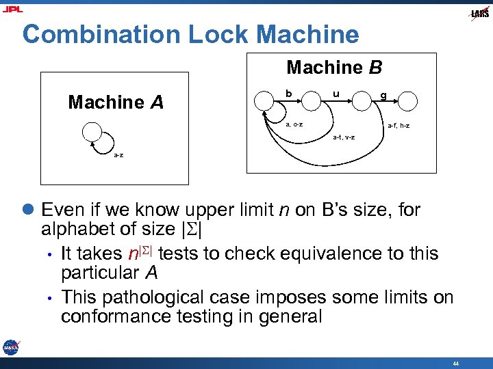 Combination Lock Machine B Machine A b u a, c-z g a-f, h-z a-t,