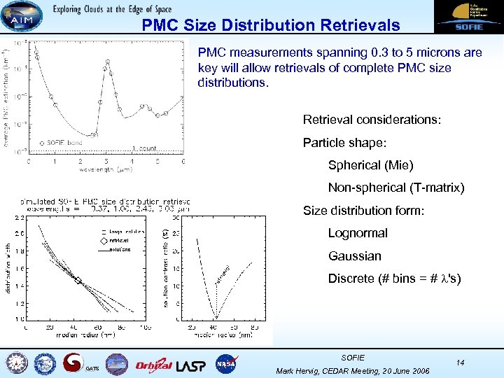PMC Size Distribution Retrievals PMC measurements spanning 0. 3 to 5 microns are key
