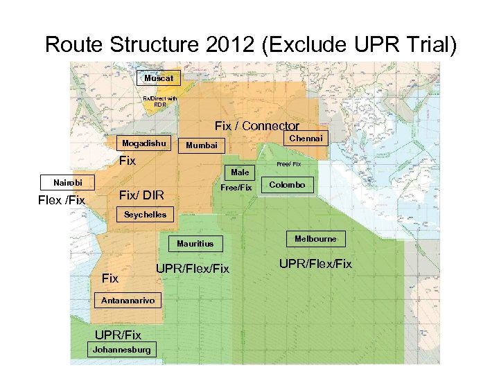 Route Structure 2012 (Exclude UPR Trial) Muscat Fix/Direct with RDR Fix / Connector Mogadishu