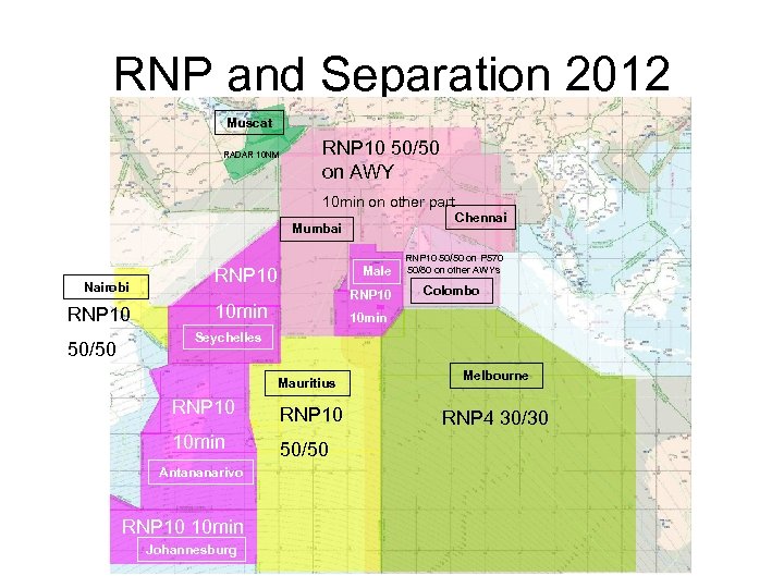 RNP and Separation 2012 Muscat RADAR 10 NM RNP 10 50/50 on AWY 10