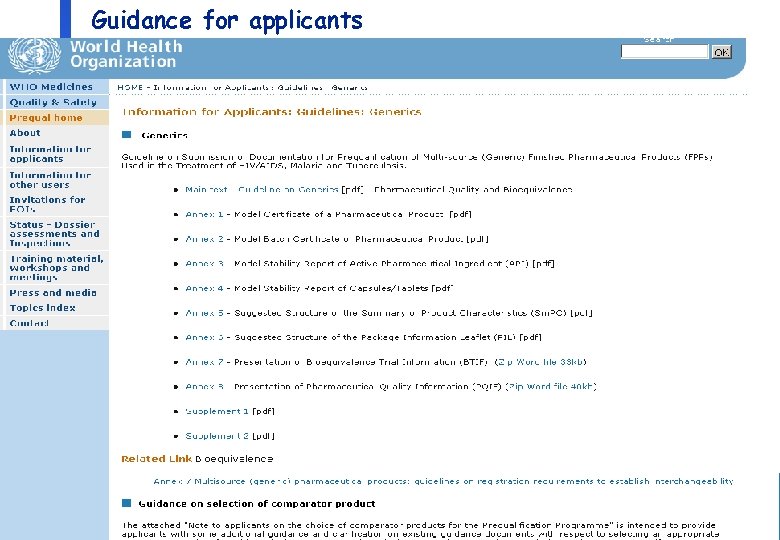 Guidance for applicants Department of Medicines Policy and Standards, Health Technology and Pharmaceuticals 11
