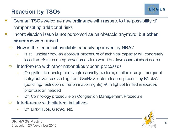 Reaction by TSOs § § German TSOs welcome new ordinance with respect to the