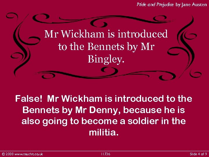 Pride and Prejudice by Jane Austen Mr Wickham is introduced to the Bennets by