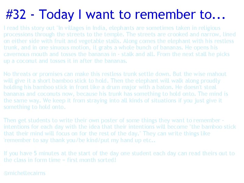 #32 - Today I want to remember to. . . I read this story