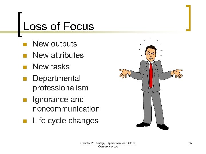 Loss of Focus n n n New outputs New attributes New tasks Departmental professionalism