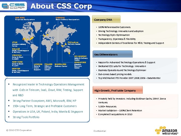 About CSS Corp § § Driving Technology Innovation and adoption § Technology Op. Ex