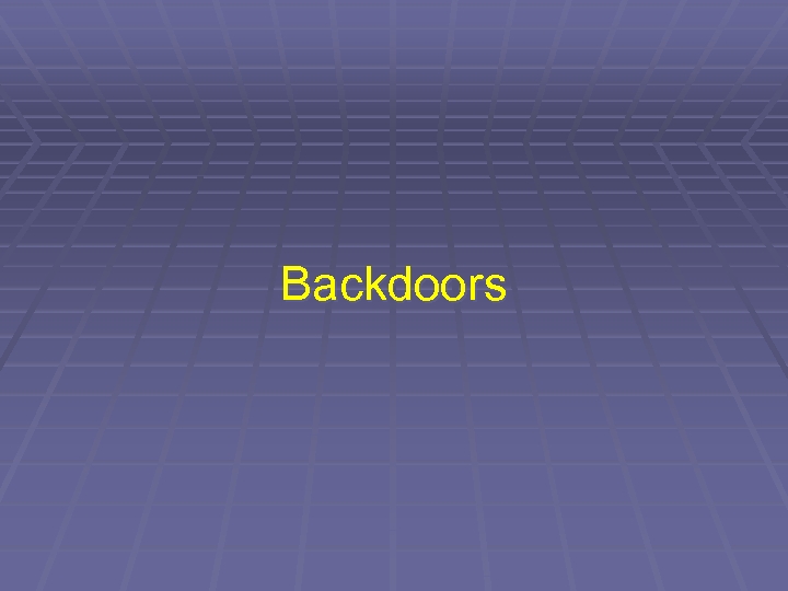 Backdoors 