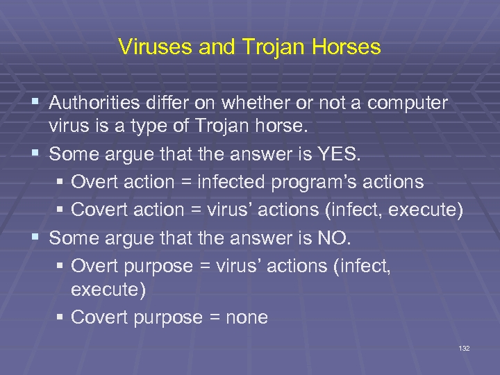 Viruses and Trojan Horses § Authorities differ on whether or not a computer virus