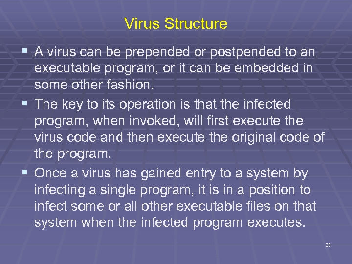 Virus Structure § A virus can be prepended or postpended to an executable program,