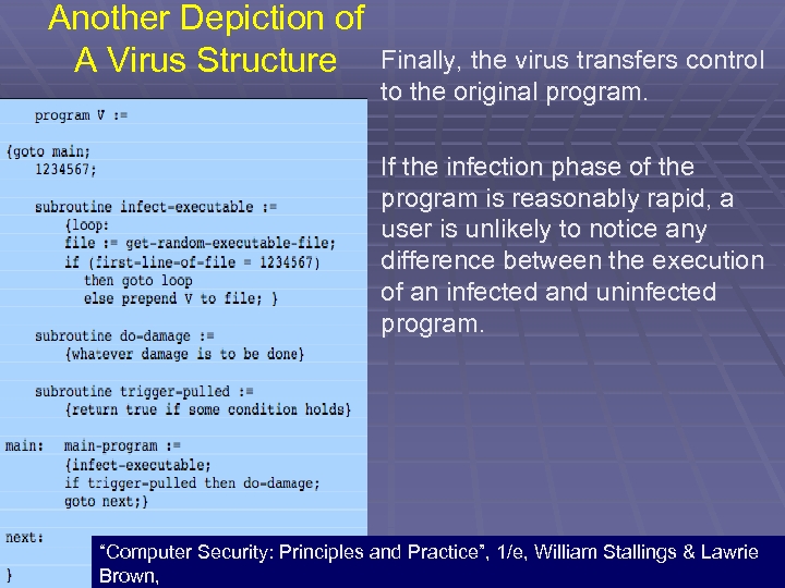 Another Depiction of A Virus Structure Finally, the virus transfers control to the original