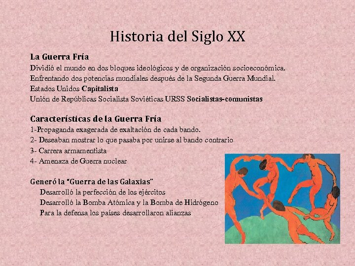 Historia del Siglo XX La Guerra Fría Dividió el mundo en dos bloques ideológicos