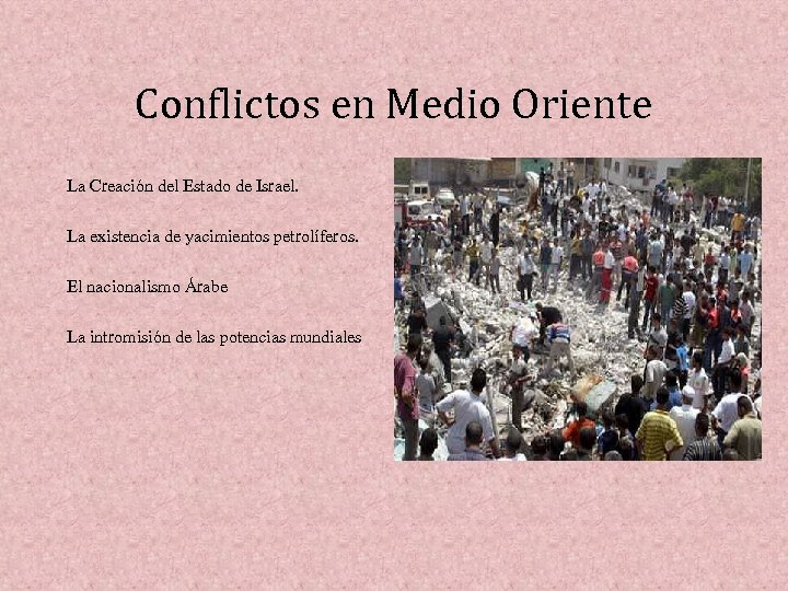 Conflictos en Medio Oriente La Creación del Estado de Israel. La existencia de yacimientos