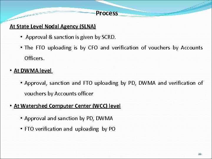Process At State Level Nodal Agency (SLNA) • Approval & sanction is given by