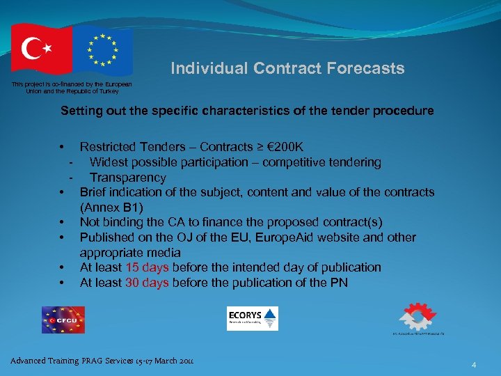 Individual Contract Forecasts This project is co-financed by the European Union and the Republic