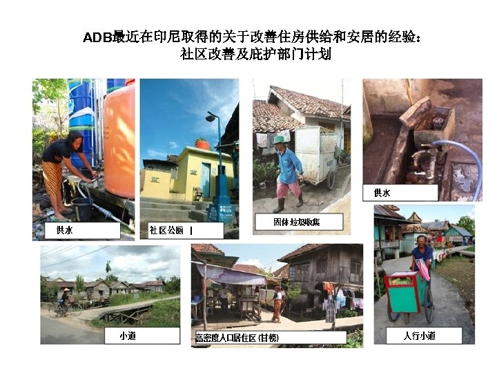ADB最近在印尼取得的关于改善住房供给和安居的经验： 社区改善及庇护部门计划 