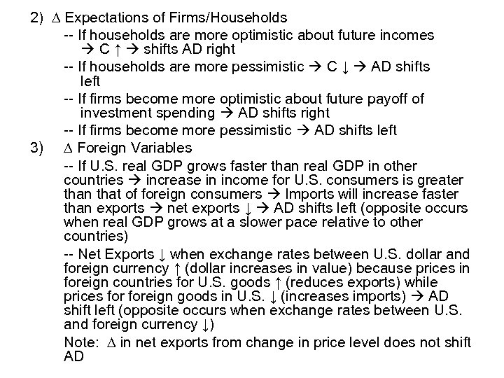 2) ∆ Expectations of Firms/Households -- If households are more optimistic about future incomes
