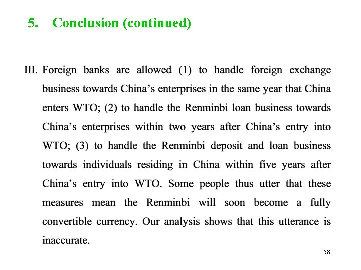 5. Conclusion (continued) 58 