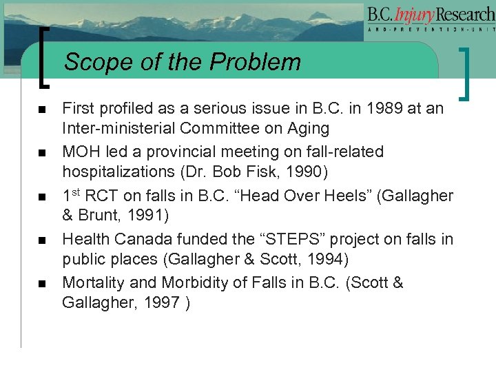 Scope of the Problem n n n First profiled as a serious issue in