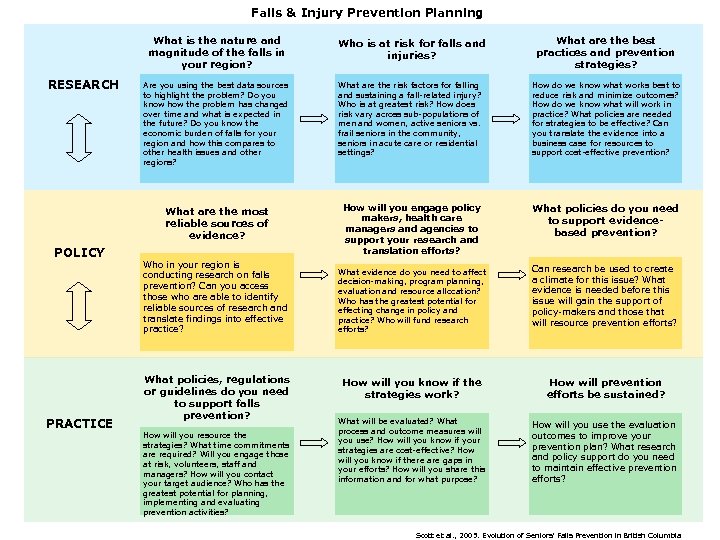 Falls & Injury Prevention Planning What is the nature and magnitude of the falls