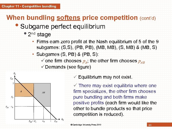 Chapter 11 - Competitive bundling When bundling softens price competition (cont’d) • Subgame perfect