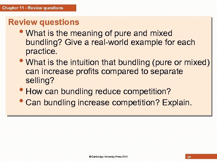 Chapter 11 - Review questions • What is the meaning of pure and mixed