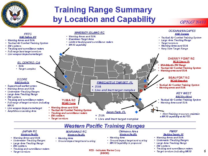 Training Range Summary by Location and Capability FRTC • • • NAS Fallon, NV