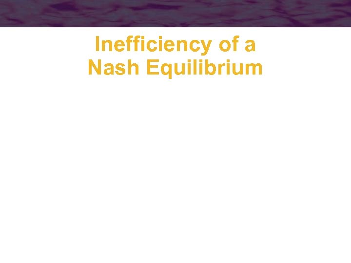 Inefficiency of a Nash Equilibrium 