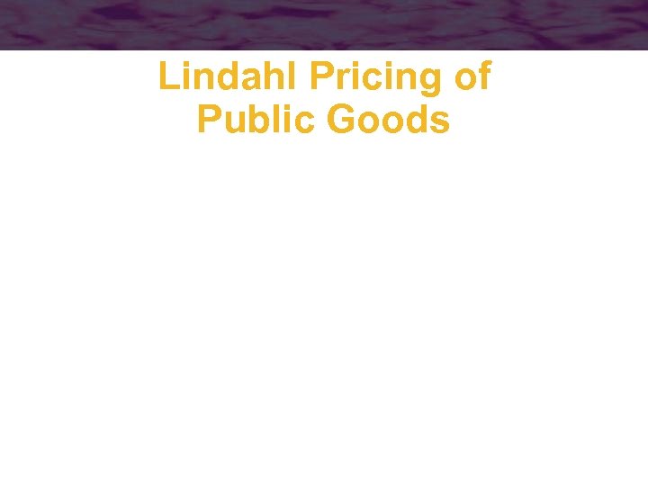 Lindahl Pricing of Public Goods 