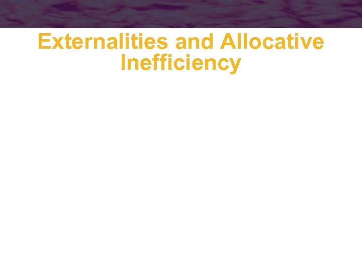 Externalities and Allocative Inefficiency 