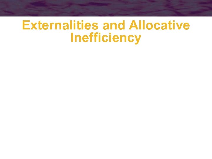 Externalities and Allocative Inefficiency 