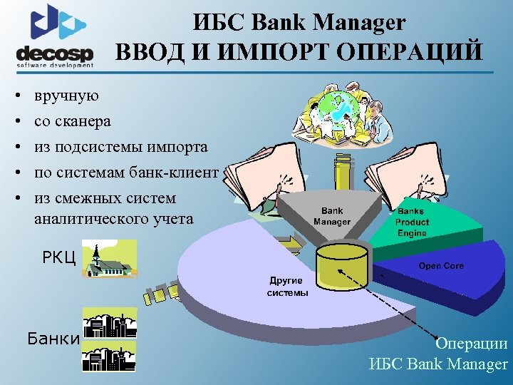 ИБС Bank Manager ВВОД И ИМПОРТ ОПЕРАЦИЙ • • • вручную со сканера из