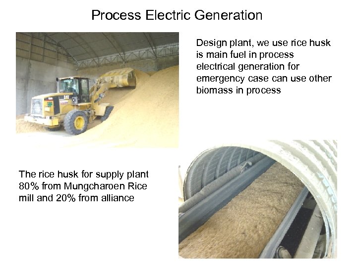 Process Electric Generation Design plant, we use rice husk is main fuel in process