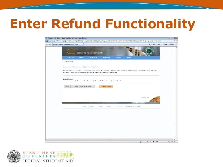 Enter Refund Functionality 