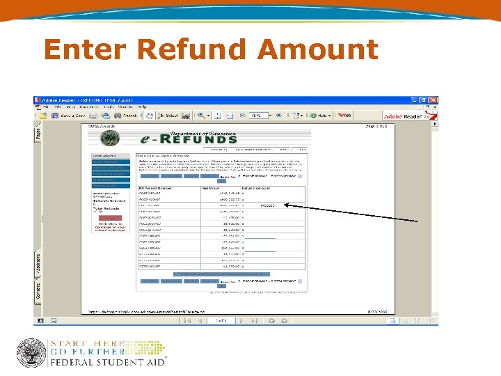 Enter Refund Amount 